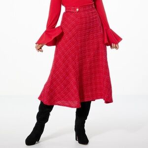 C Wonder by Christian Siriano Tweed A-Line Midi Skirt